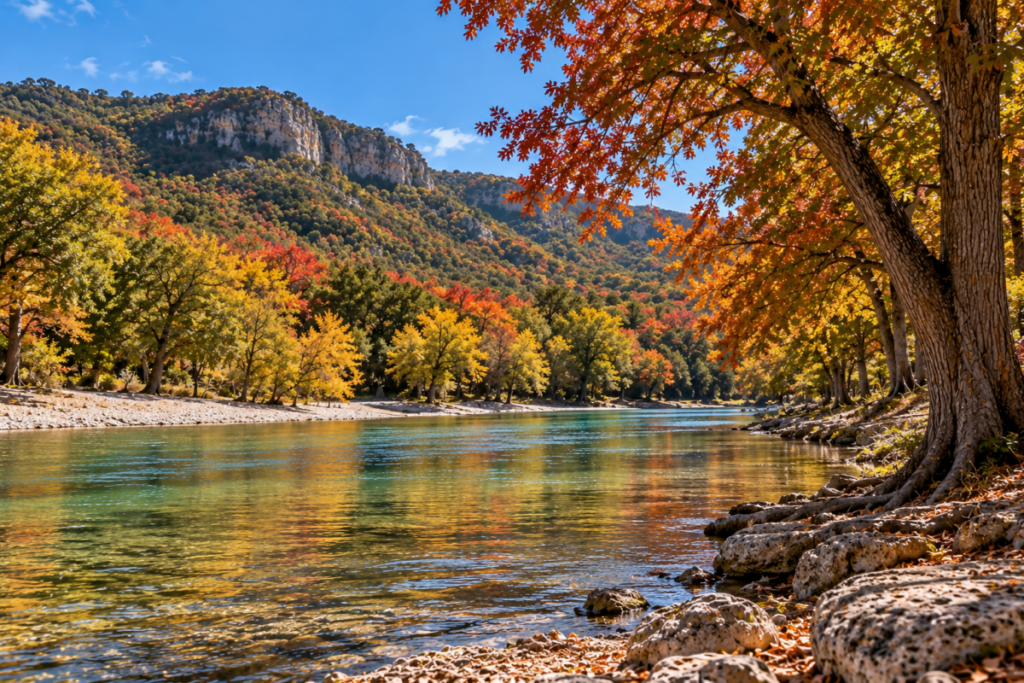 Autumn-River-Beneath-a-Colorful-Canopy-1024x683 Best Fall Activities Near Boerne, TX In 2026 Boehm Team Featured Properties Autumn-River-Beneath-a-Colorful-Canopy-1024x683